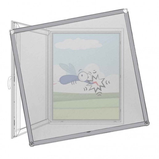 MückeNIX, Fliegengitter für Fenster aus Kunststoff Weiß RAL 9016